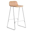 Normann Copenhagen Sitzgelegenheiten-Just Barstool 65 cm, mit Rückenlehne, Eiche – Chrom