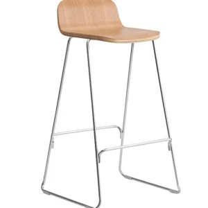 Woodnotes Sitzgelegenheiten-Normann Copenhagen Just Barstool 75 cm, mit Rückenlehne, Eiche – Chrom