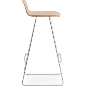 Woodnotes Sitzgelegenheiten-Normann Copenhagen Just Barstool 75 cm, mit Rückenlehne, Eiche – Chrom