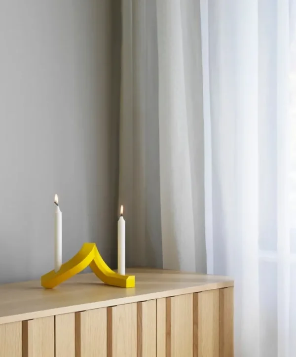 Skultuna Kerzen Und Kerzenhalter-Normann Copenhagen Kerzenhalter Crooked Two, gelb