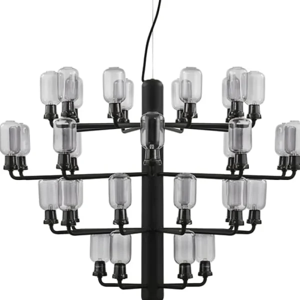 Sammode Deckenleuchten-Normann Copenhagen Kronleuchter Amp, groß, rauchgrau – schwarz