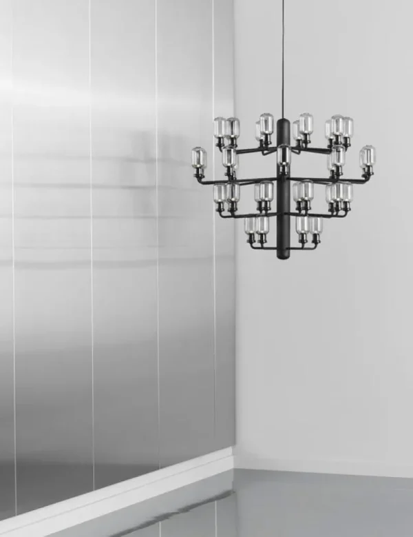 Sammode Deckenleuchten-Normann Copenhagen Kronleuchter Amp, groß, rauchgrau – schwarz