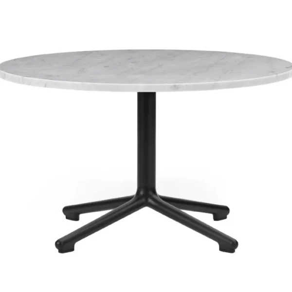 Fredericia Tische-Normann Copenhagen Lunar Couchtisch, 70 cm, schwarzes Aluminium - weißer Marmor