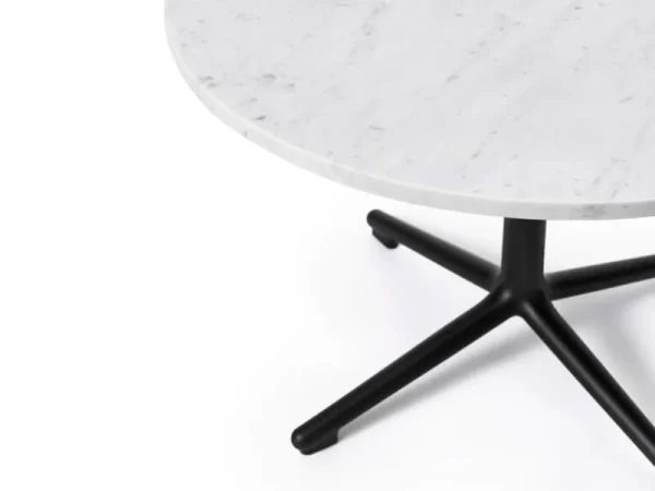 Fredericia Tische-Normann Copenhagen Lunar Couchtisch, 70 cm, schwarzes Aluminium - weißer Marmor
