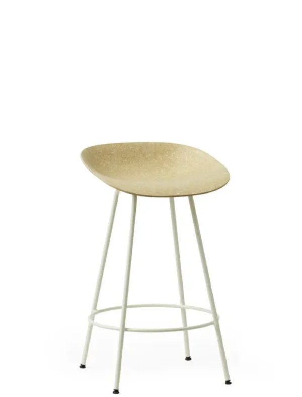 Hem Sitzgelegenheiten-Normann Copenhagen Mat Barhocker, 65 cm, cremeweißer Stahl - Hanf