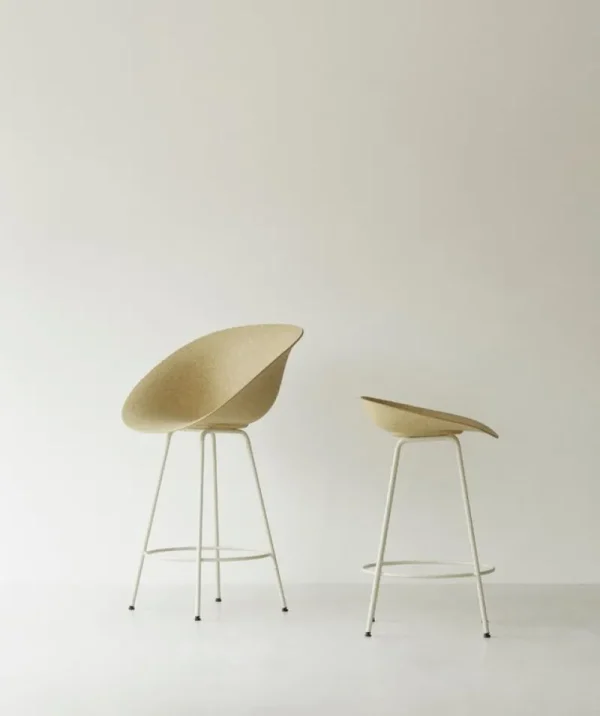 Normann Copenhagen Sitzgelegenheiten-Mat Barstuhl, 65 cm, cremeweißer Stahl - Hanf