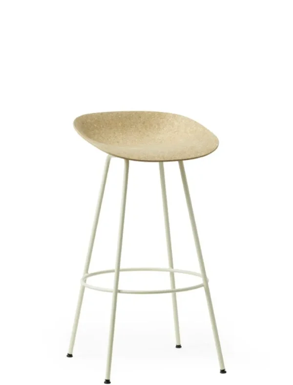 Artek Sitzgelegenheiten-Normann Copenhagen Mat Barhocker, 75 cm, cremeweißer Stahl - Hanf