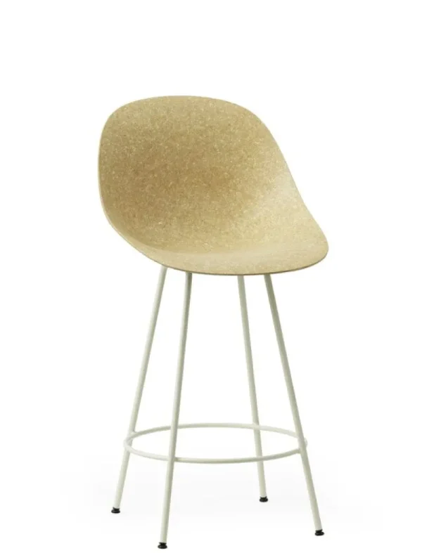 Normann Copenhagen Sitzgelegenheiten-Mat Barstuhl, 65 cm, cremeweißer Stahl - Hanf