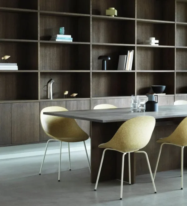 Vitra Sitzgelegenheiten-Normann Copenhagen Mat Stuhl, cremeweißer Stahl - Hanf
