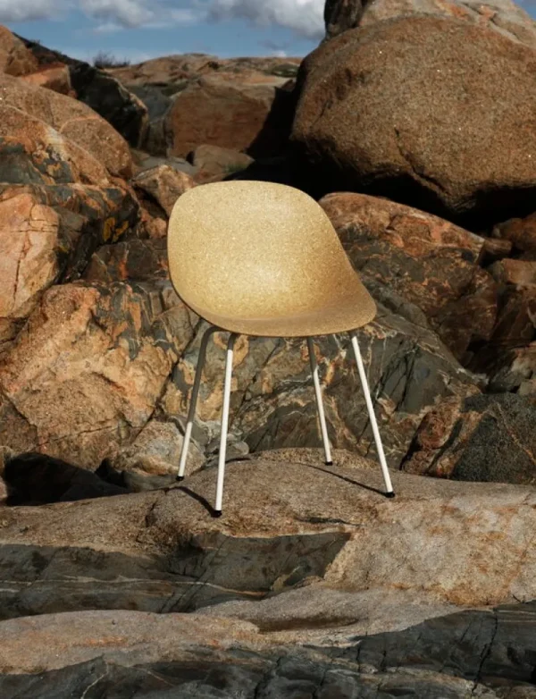 Vitra Sitzgelegenheiten-Normann Copenhagen Mat Stuhl, cremeweißer Stahl - Hanf