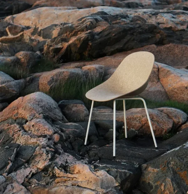 Vitra Sitzgelegenheiten-Normann Copenhagen Mat Stuhl, cremeweißer Stahl - Hanf