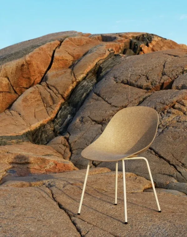 Vitra Sitzgelegenheiten-Normann Copenhagen Mat Stuhl, cremeweißer Stahl - Hanf
