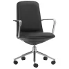 Normann Copenhagen Bürostühle | Sitzgelegenheiten^Off Stuhl mit 5 Rollen, Armlehnen, Alu. - schwarzes Leder Ultra