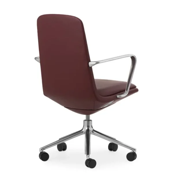 Normann Copenhagen Bürostühle | Sitzgelegenheiten^Off Stuhl mit 5 Rollen, Armlehnen, Alu. - braunes Leder Ultra