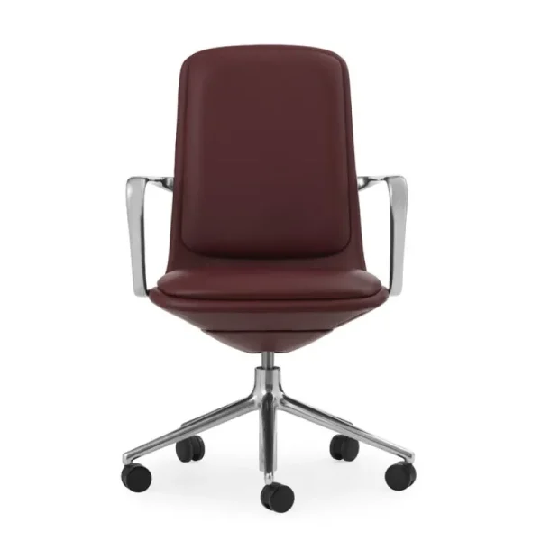 Normann Copenhagen Bürostühle | Sitzgelegenheiten^Off Stuhl mit 5 Rollen, Armlehnen, Alu. - braunes Leder Ultra