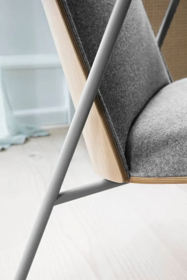 valerie_objects Sitzgelegenheiten-Normann Copenhagen Pad Loungesessel hoch, grauer Stahl - Eiche - Synergy LDS 16
