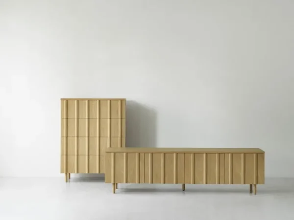 Woud Aufbewahrungsmöbel-Normann Copenhagen Rib Kommode mit 4 Schubladen, Eiche
