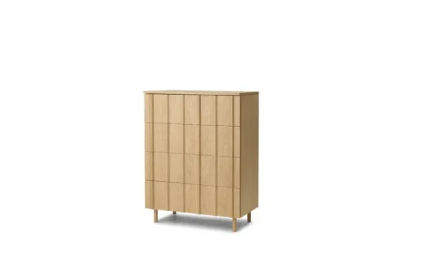 Woud Aufbewahrungsmöbel-Normann Copenhagen Rib Kommode mit 4 Schubladen, Eiche