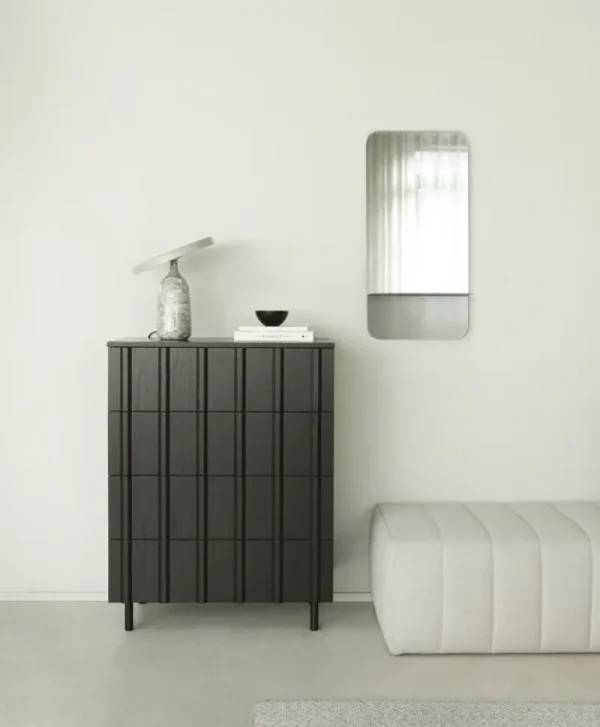 Kartell Aufbewahrungsmöbel-Normann Copenhagen Rib Kommode mit 4 Schubladen, Soft Black