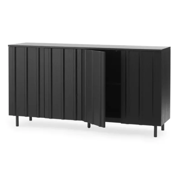 Poiat Aufbewahrungsmöbel-Normann Copenhagen Rib Sideboard, 159 cm, weiches Schwarz