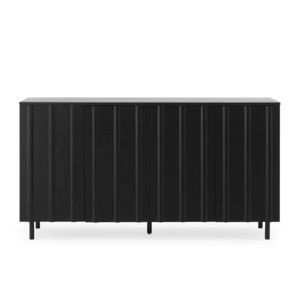 Poiat Aufbewahrungsmöbel-Normann Copenhagen Rib Sideboard, 159 cm, weiches Schwarz