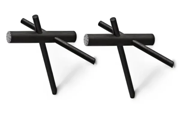 Normann Copenhagen Garderoben Und Kleiderbügel^Sticks Haken, 2 Stück, schwarz