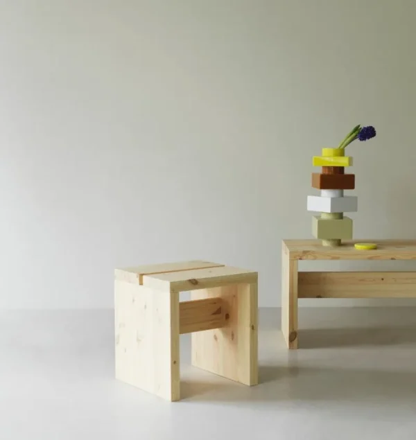 Fogia Sitzgelegenheiten-Normann Copenhagen Stretch Hocker, 40 cm, UV-lackiertes Kiefernholz