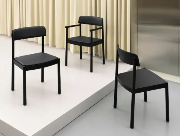 Fredericia Sitzgelegenheiten-Normann Copenhagen Timb Stuhl, Hellbraun - Ultra Leder Schwarz