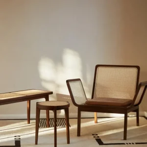 FDB Mu00f8bler Tische-NORR11 Le Roi Beistelltisch, Esche dunkel geräuchert - Rattan