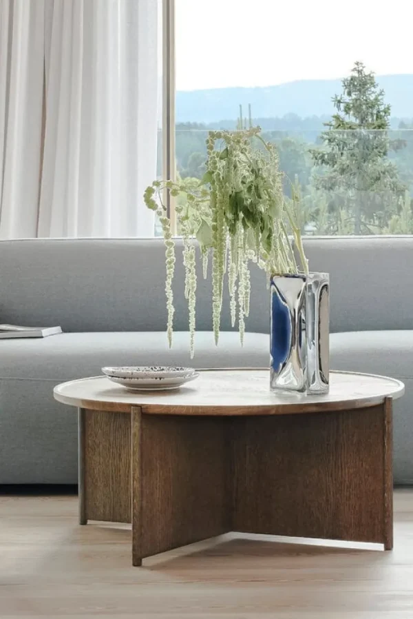 Kartell Tische-Northern Cling Couchtisch, groß, 90 cm, geräucherte Eiche