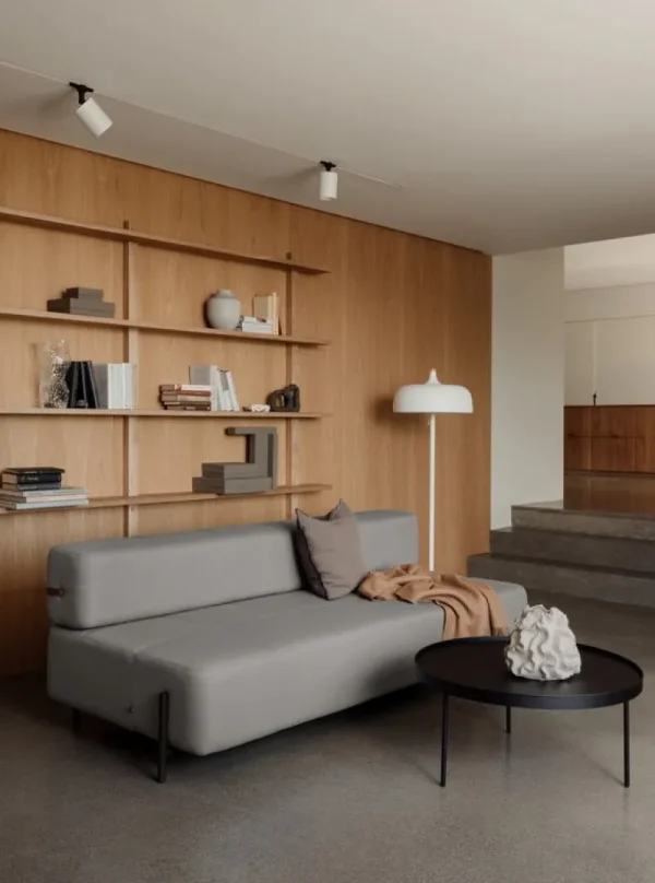 Northern Sofas Und Liegen-Daybe Schlafsofa, schwarzes Metall - Hellgrau Brusvik 02