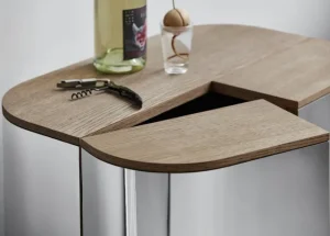 Poiat Aufbewahrungsmöbel | Tische-Northern Loud Barschrank, Eiche geräuchert - Aluminium