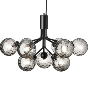 Louis Poulsen Deckenleuchten-Nuura Apiales 9 Pendelleuchte, Satinschwarz - Rauchglas