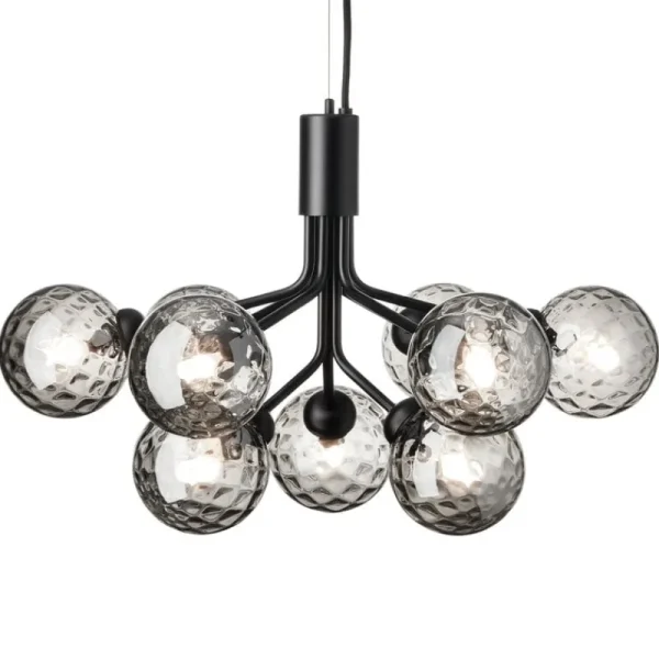Louis Poulsen Deckenleuchten-Nuura Apiales 9 Pendelleuchte, Satinschwarz - Rauchglas