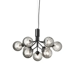 Louis Poulsen Deckenleuchten-Nuura Apiales 9 Pendelleuchte, Satinschwarz - Rauchglas