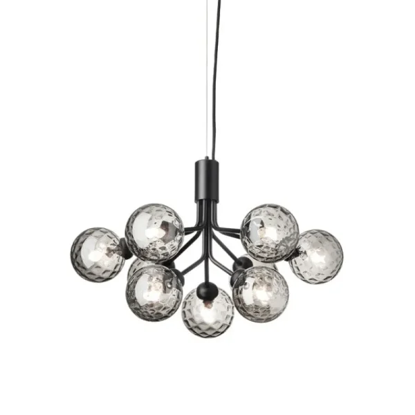 Louis Poulsen Deckenleuchten-Nuura Apiales 9 Pendelleuchte, Satinschwarz - Rauchglas
