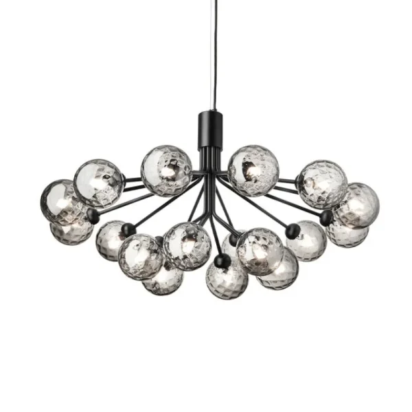 New Works Deckenleuchten-Nuura Apiales 18 Pendelleuchte, Satinschwarz - Rauchglas