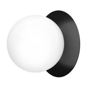 Nuura Wandleuchten | Deckenleuchten-Liila 1 Wand-/Deckenleuchte, mittelgroß, Schwarz - Opalweiß