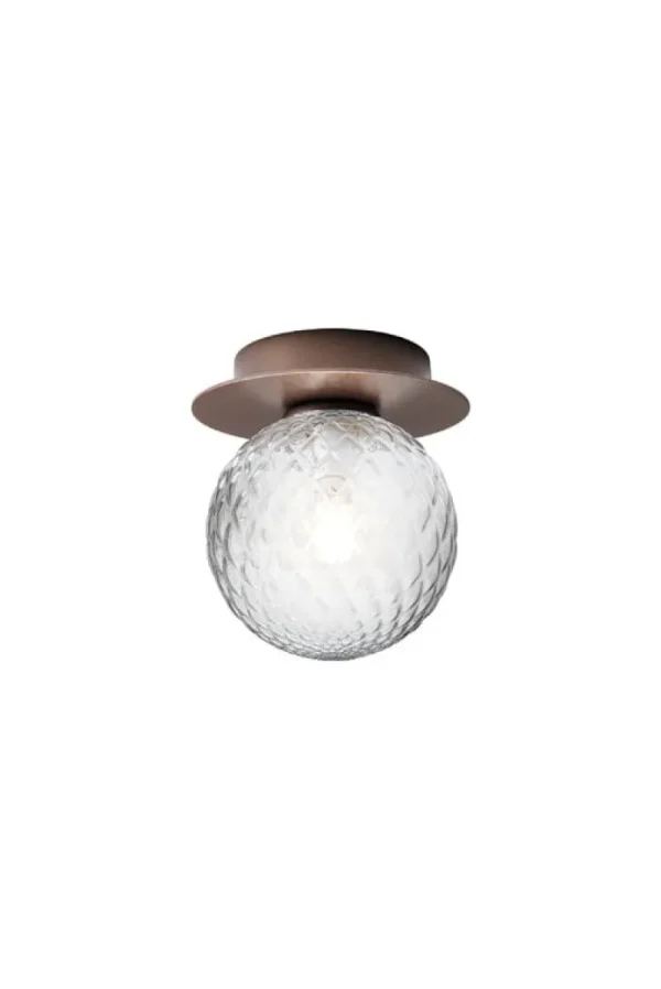 u00d6rsju00f6 Wandleuchten | Deckenleuchten-Nuura Liila 1 Wand-/Deckenleuchte, klein, dunkles Bronze - Optik klar