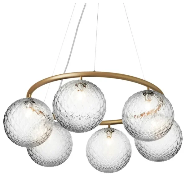 Louis Poulsen Deckenleuchten-Nuura Miira 6 Circular Pendelleuchte, Messing – klar
