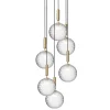 Louis Poulsen Deckenleuchten-Nuura Miira 6 Pendelleuchte, groß, Messing – klar