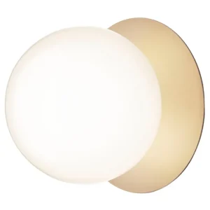 Anglepoise Wandleuchten | Deckenleuchten-Nuura Wand-/Deckenleuchte Liila 1, groß, goldfarben – Opalglas