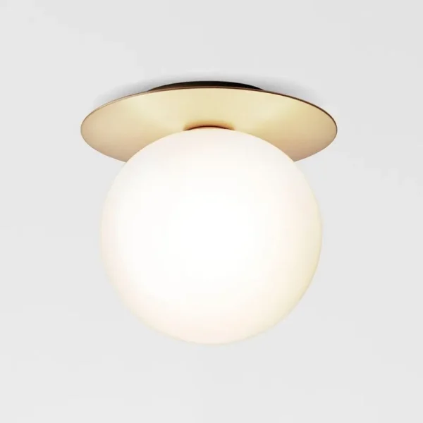 Anglepoise Wandleuchten | Deckenleuchten-Nuura Wand-/Deckenleuchte Liila 1, groß, goldfarben – Opalglas