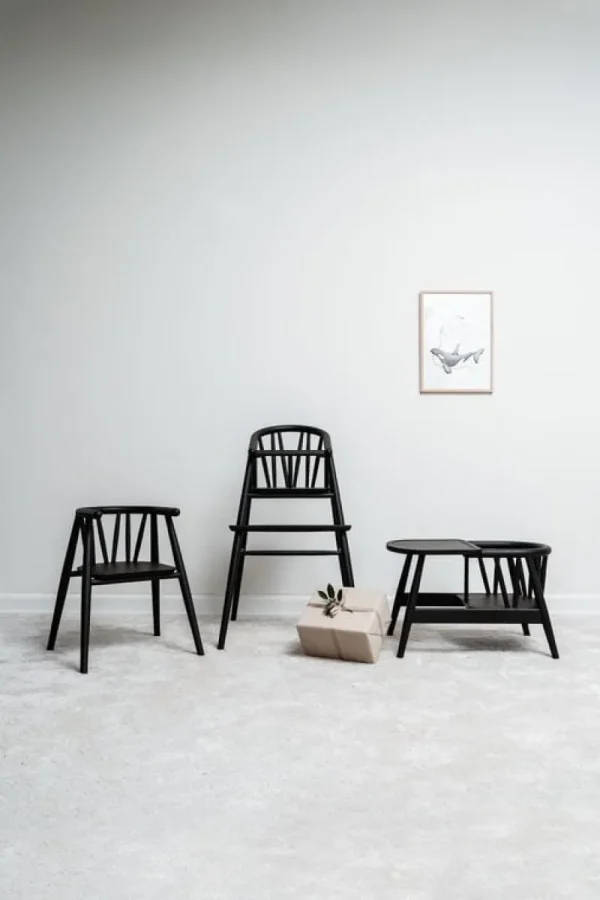 Kinder Oaklings Möbel Für Das Kinderzimmer^Saga Hochstuhl, schwarz gebeizte Eiche