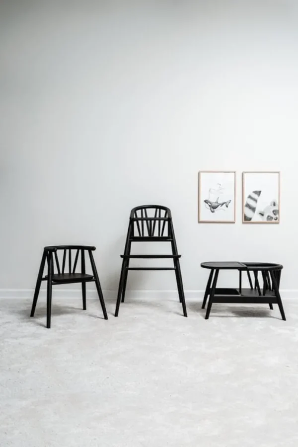 Kinder Oaklings Möbel Für Das Kinderzimmer^Saga Hochstuhl, schwarz gebeizte Eiche