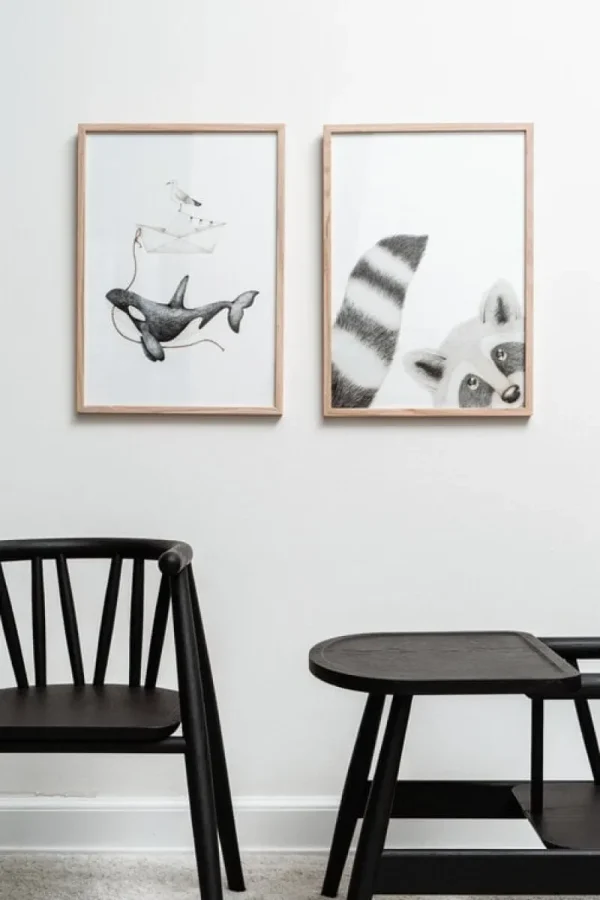 Kinder Oaklings Möbel Für Das Kinderzimmer^Smilla Kleinkinderstuhl mit Tablett, schwarz gebeizte Eiche