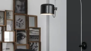 u00d6rsju00f6 Wandleuchten-Oluce Wandleuchte Coupé 1158, schwarz
