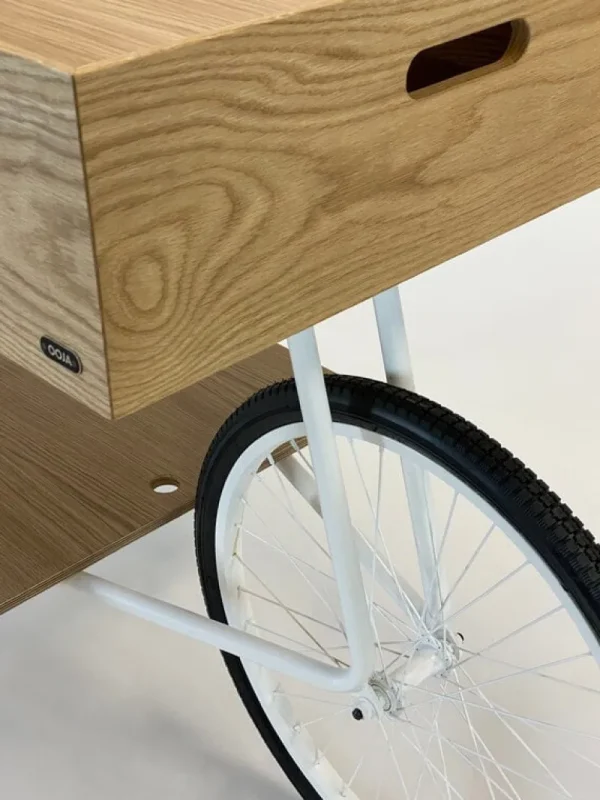 OOJA displays Präsentationsmöbel^K001 Wagen, Eiche – Weiß