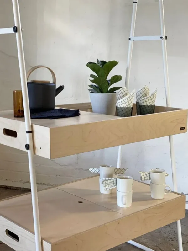 OOJA displays Präsentationsmöbel^T001 Theke, Birke – Weiß