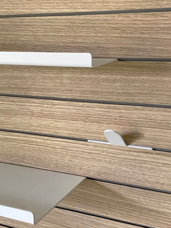 OOJA displays Präsentationsmöbel | Regale^W001 Wanddisplay, Eiche – Grau